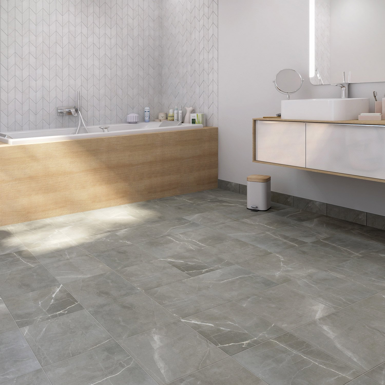Carrelage aspect ardoise gris