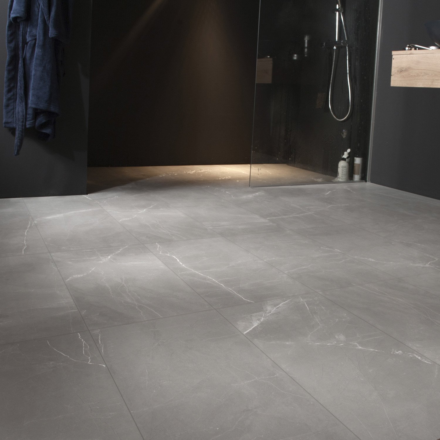 Carrelage gris effet marbre