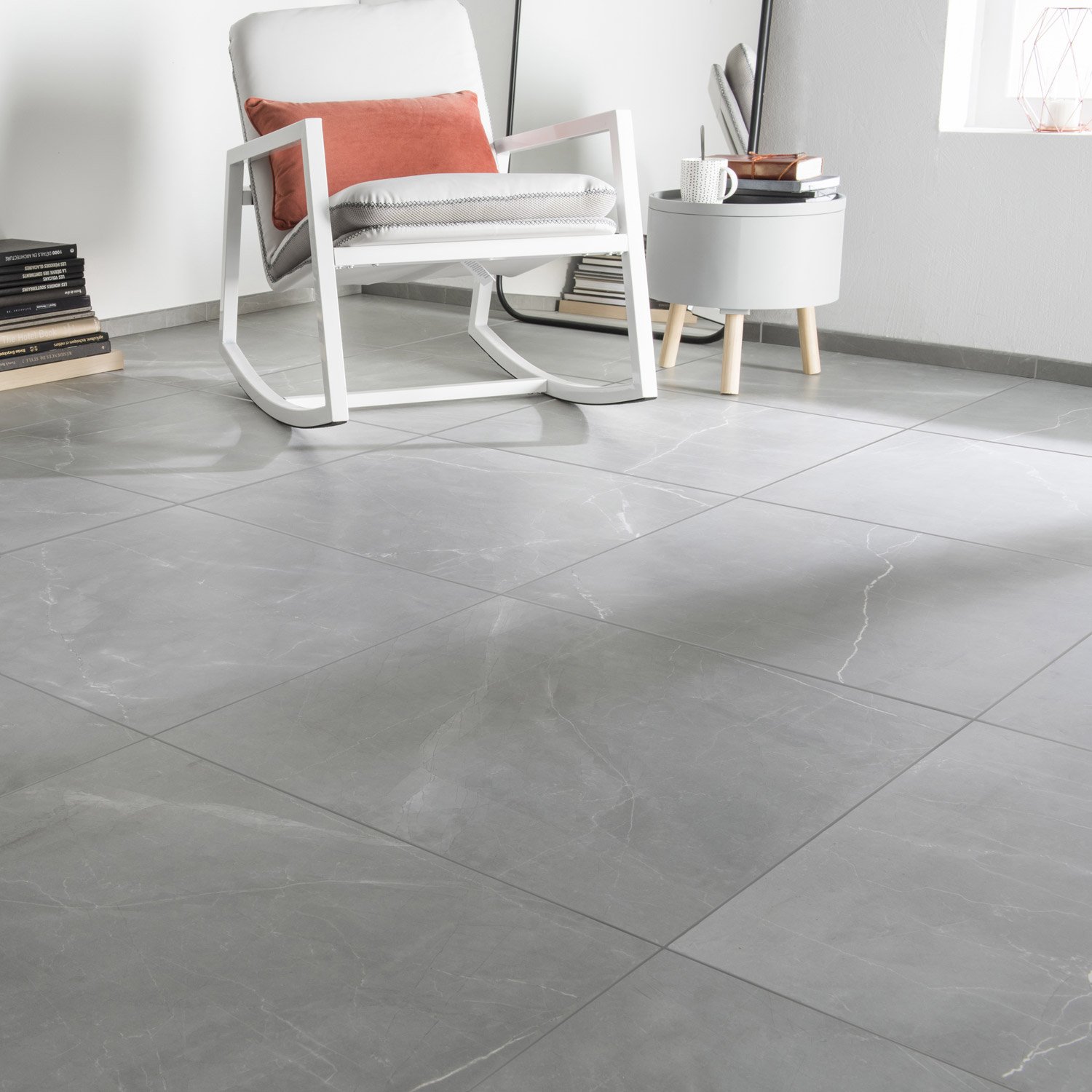 Carrelage gris effet marbre