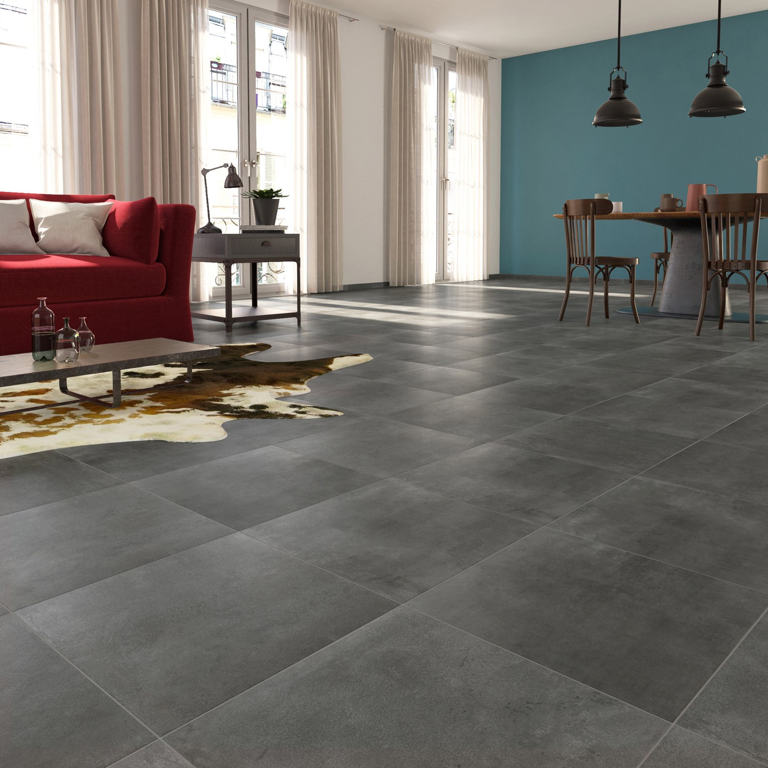 Carrelage beige fonce