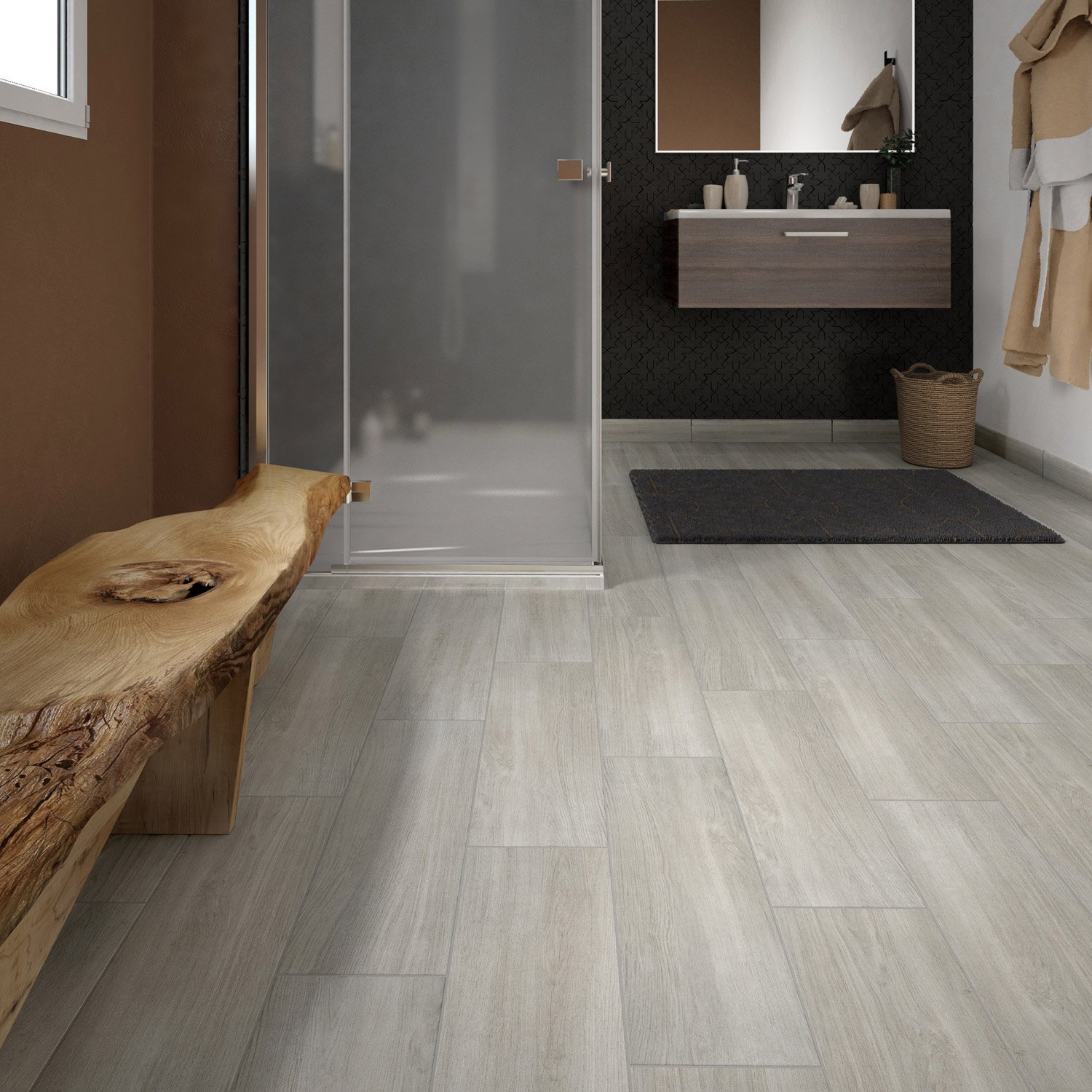 Carrelage parquet sur mur
