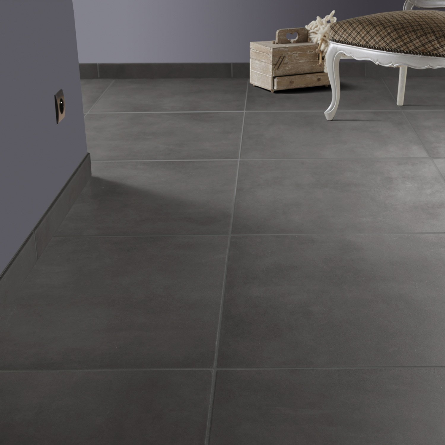 Carrelage gris zinc
