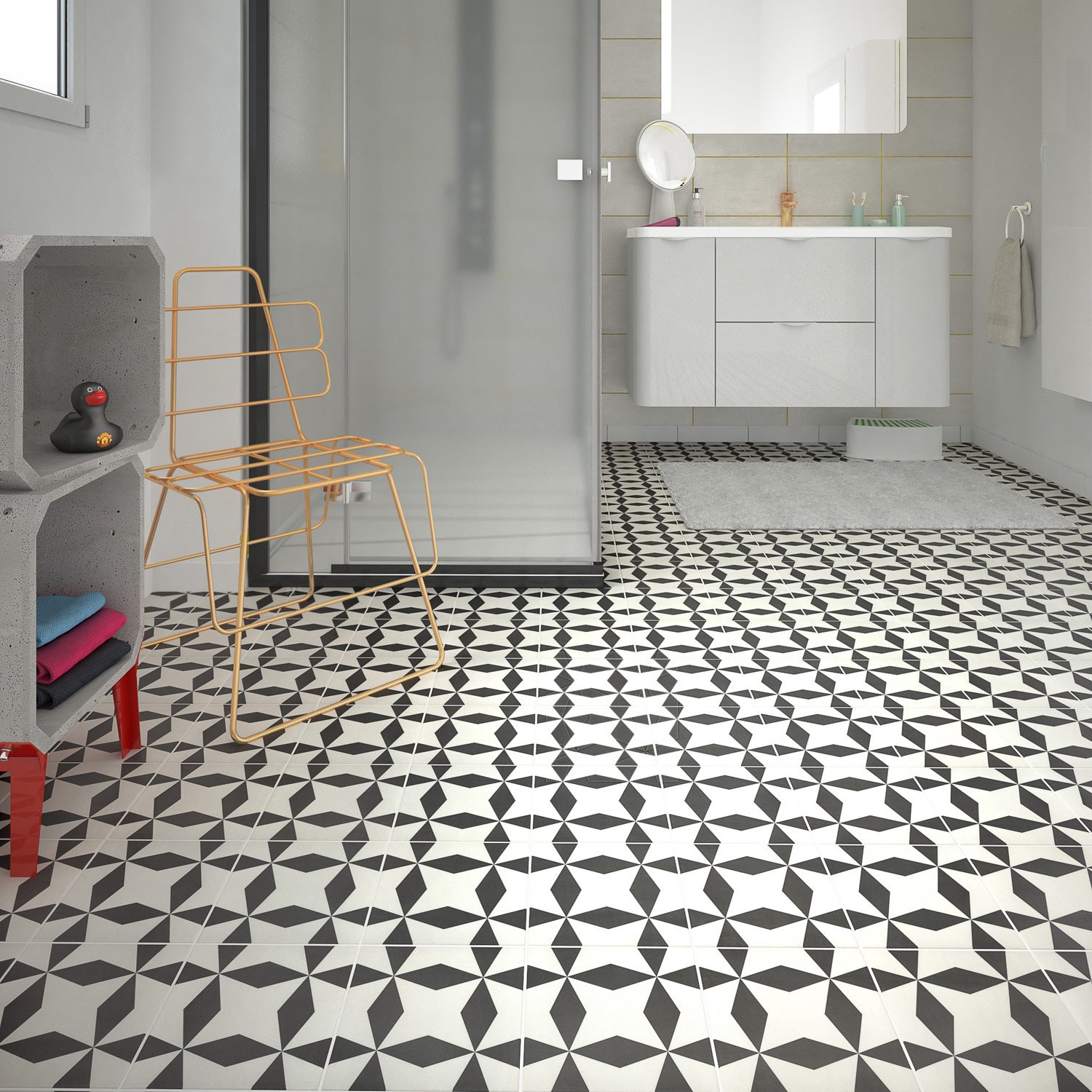 Carrelage blanc basique