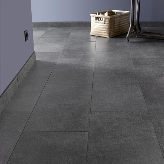 Carrelage gris joint noir