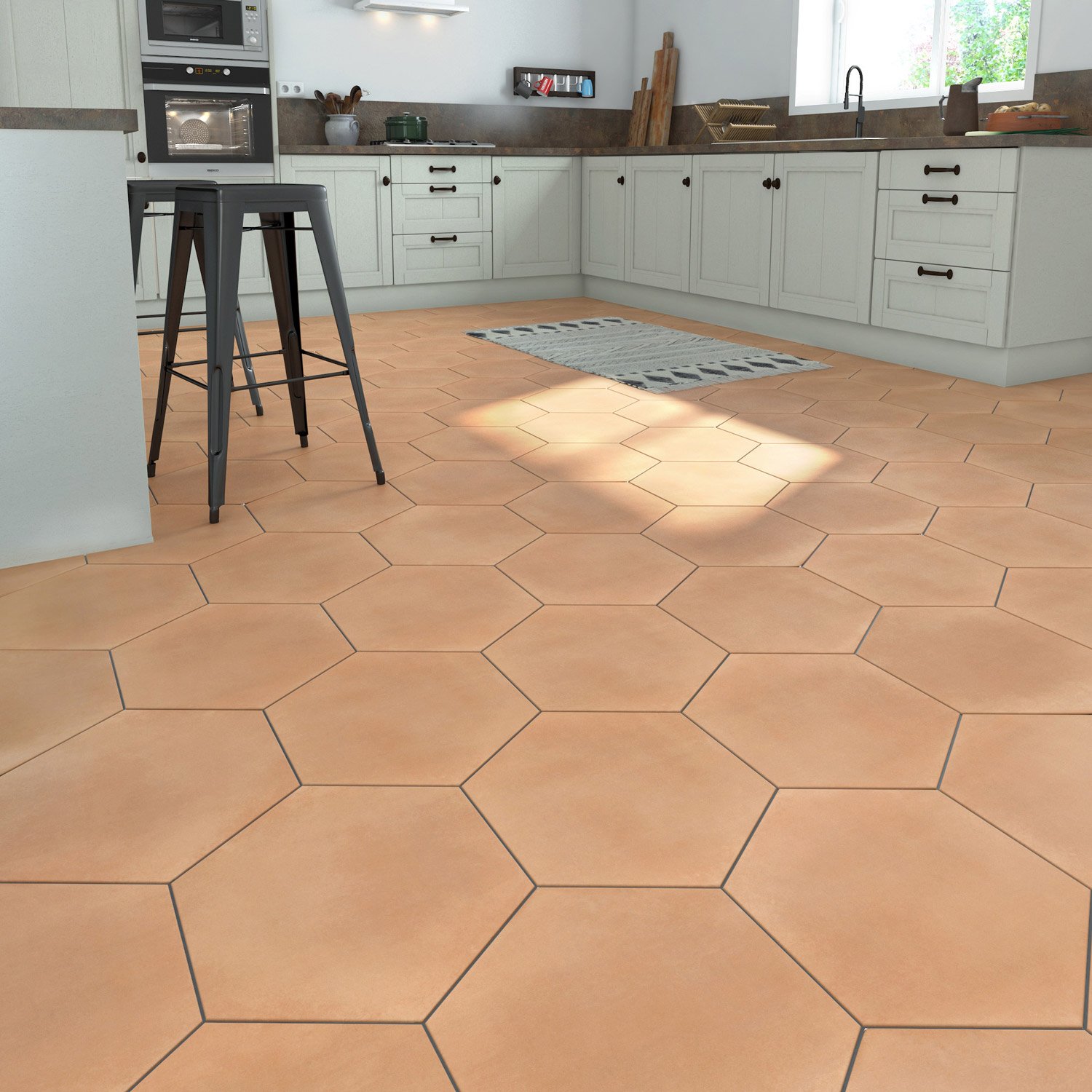 Carrelage orange sol