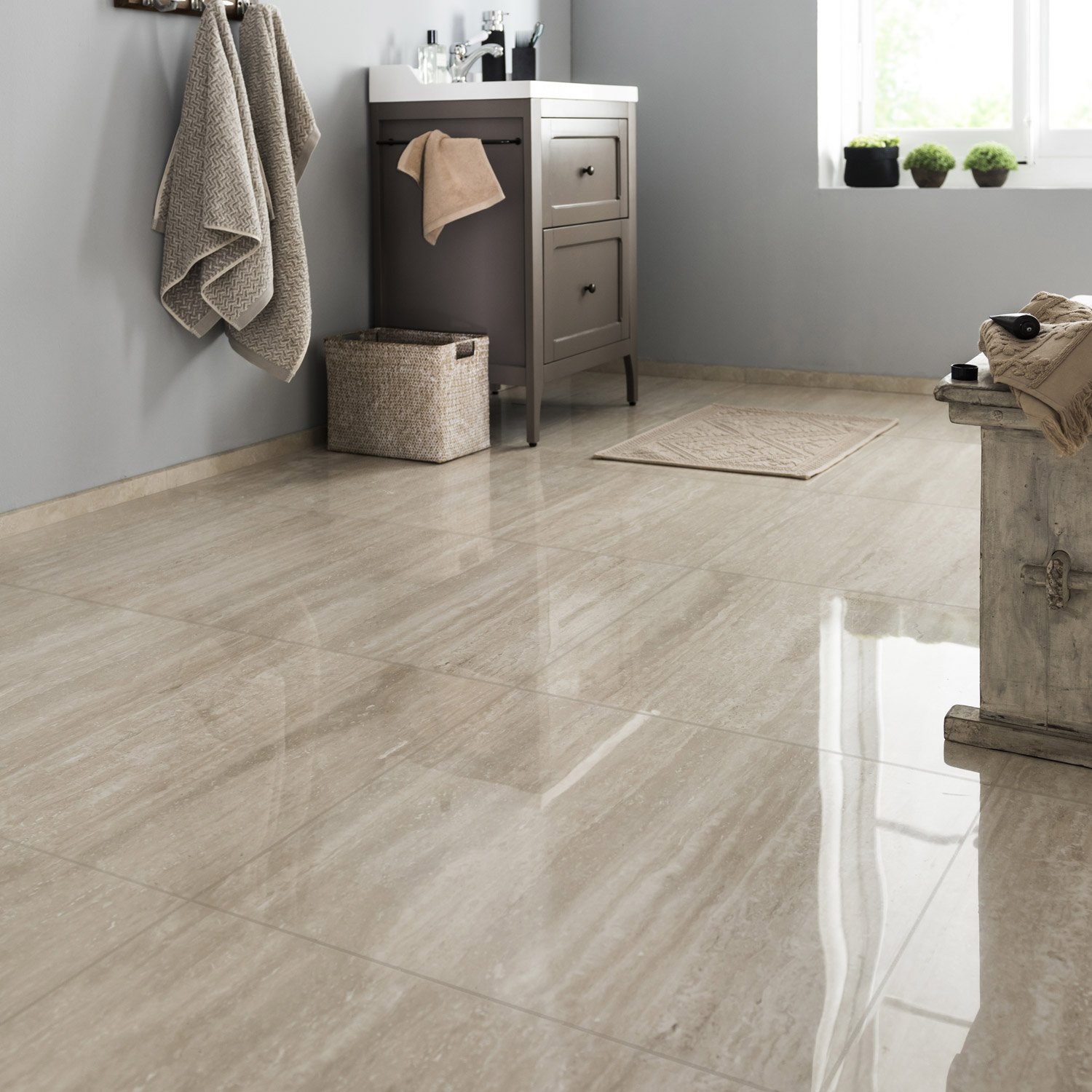 Carrelage brillant non glissant