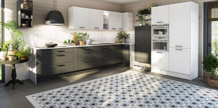 Sol vinyle cuisine sur carrelage