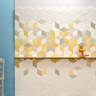 Carrelage bleu jaune