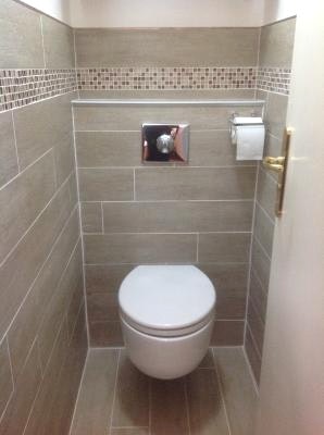 Carrelage avec wc suspendu