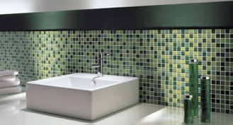 Carrelage mosaique gris vert