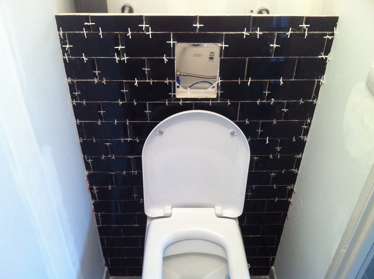 Wc carrelage metro noir