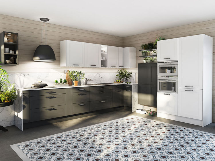 Sol cuisine bois et carrelage