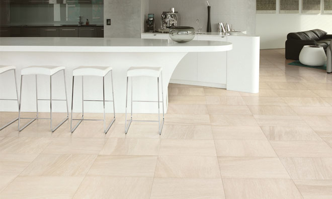 Carrelage blanc pierre