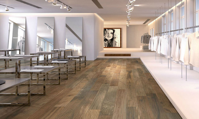 Carrelage imitation bois marron