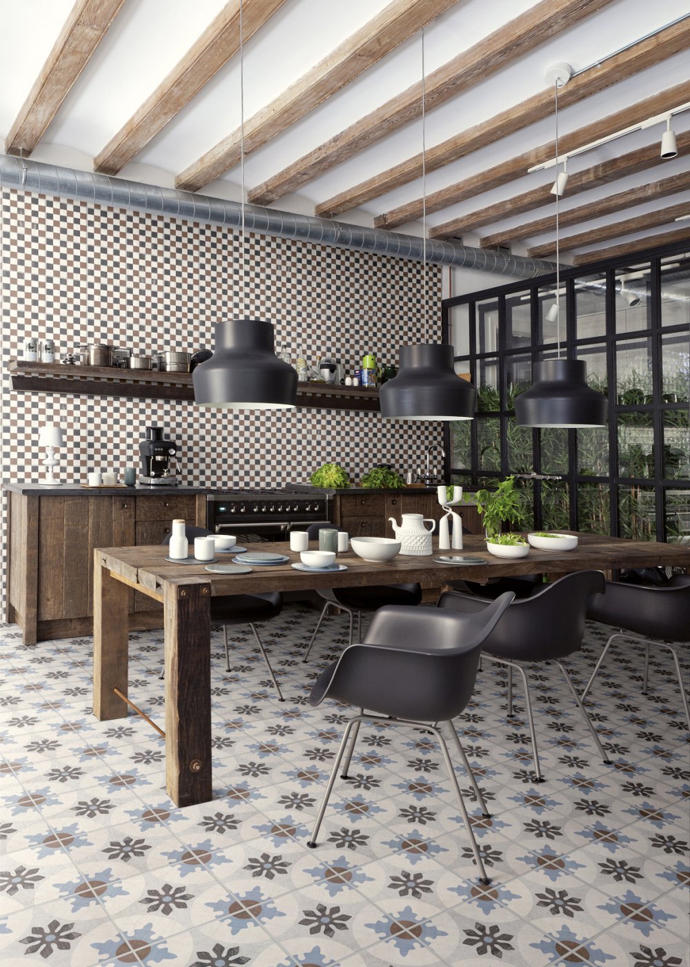 Carrelage dans une cuisine