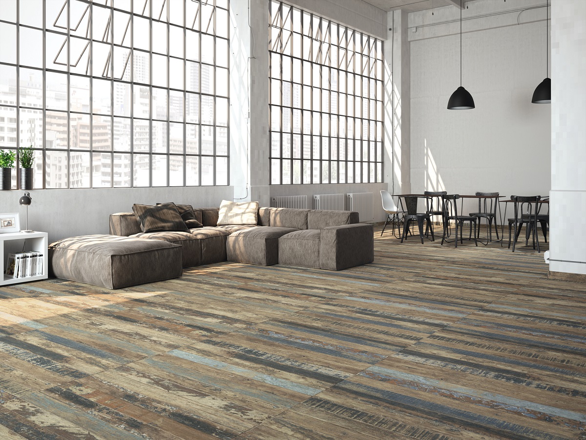 Carrelage imitation bois bleu