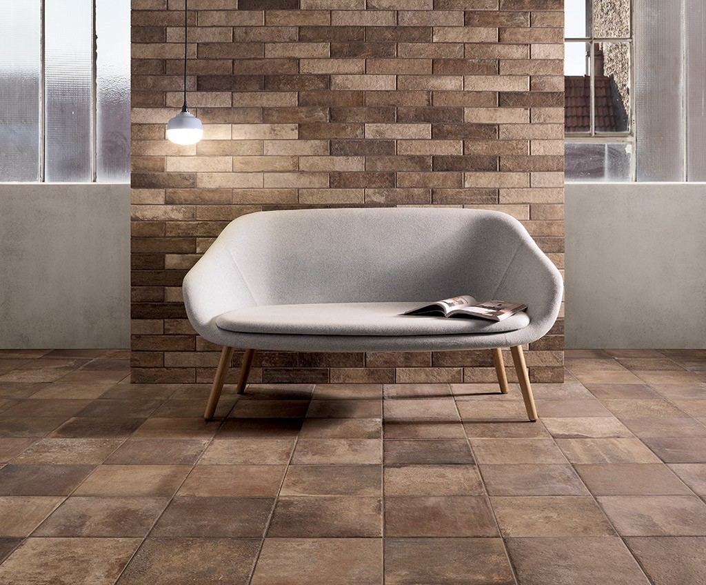 Carrelage cuisine effet brique