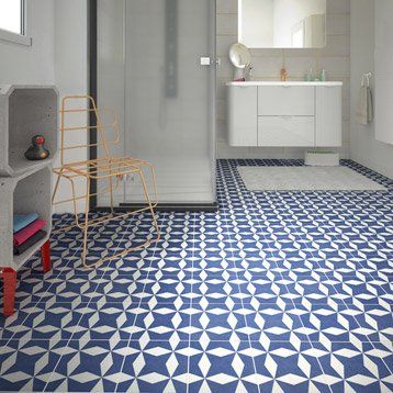 Carrelage damier bleu blanc