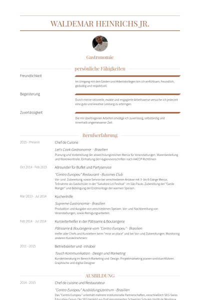 Exemple de cv gratuit en cuisine