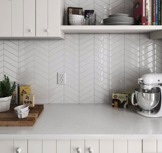 Carrelage metro pose chevron