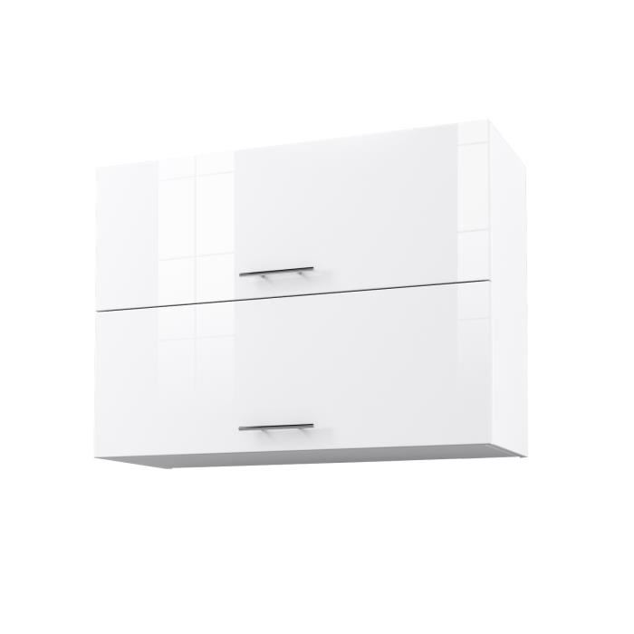Meuble haut cuisine blanc brillant