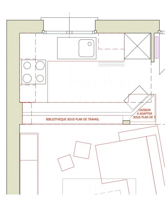 Plan agencement cuisine ouverte