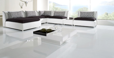 Carrelage blanc reflet
