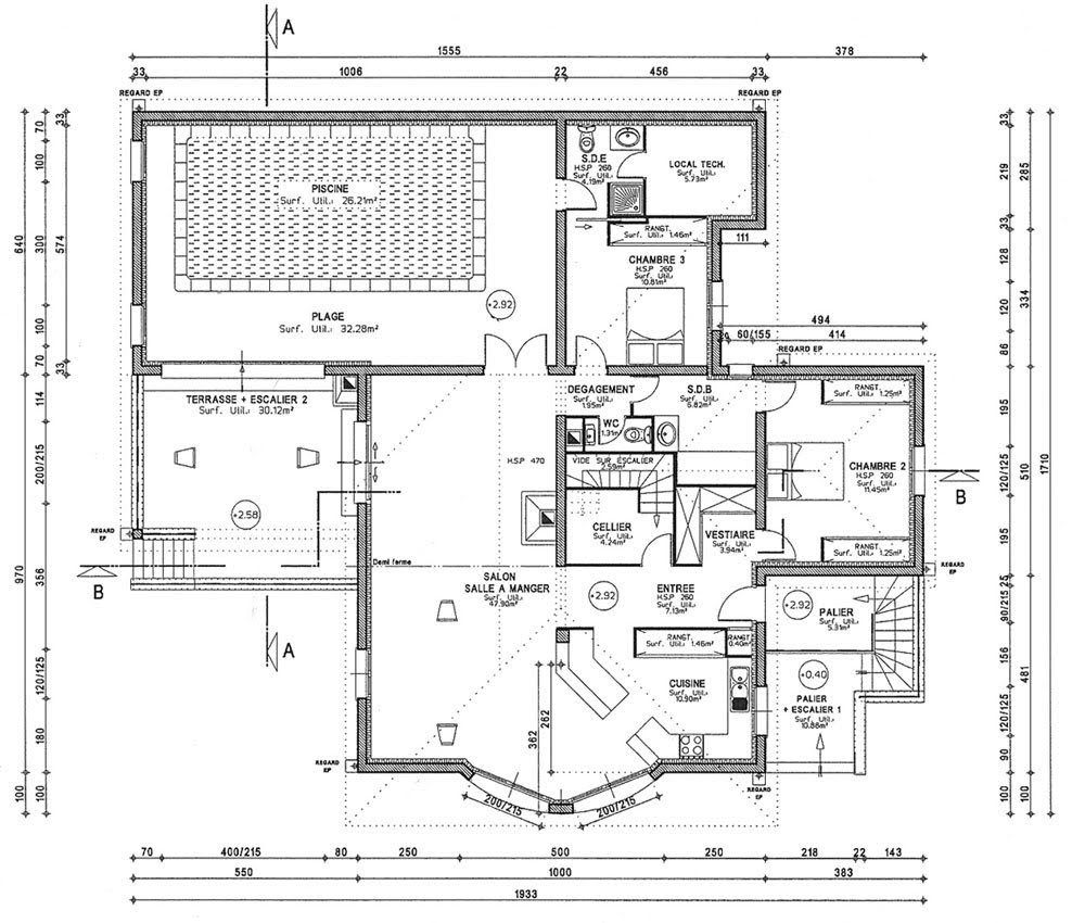 Dessiner plan d'une cuisine