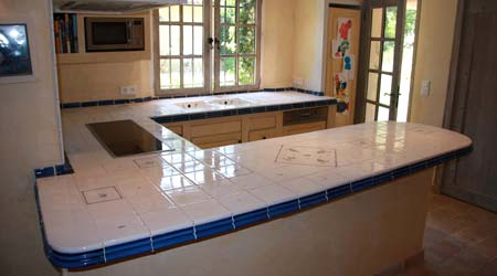 Plan de travail cuisine en faience