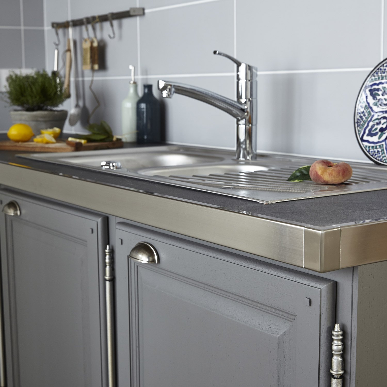 Plan travail cuisine inox brossé