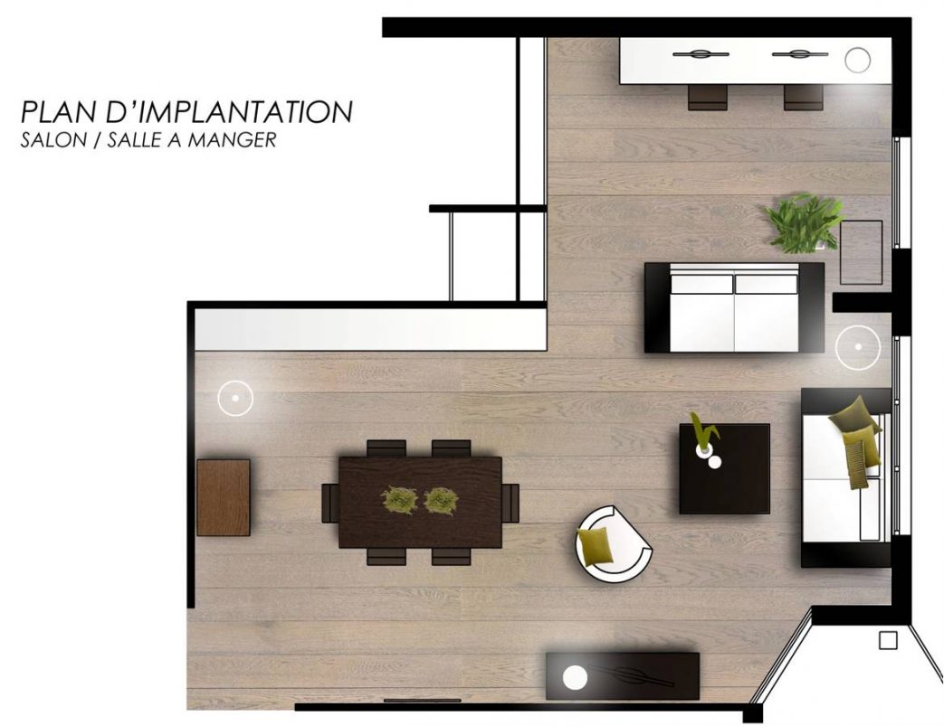 Idee plan salon cuisine