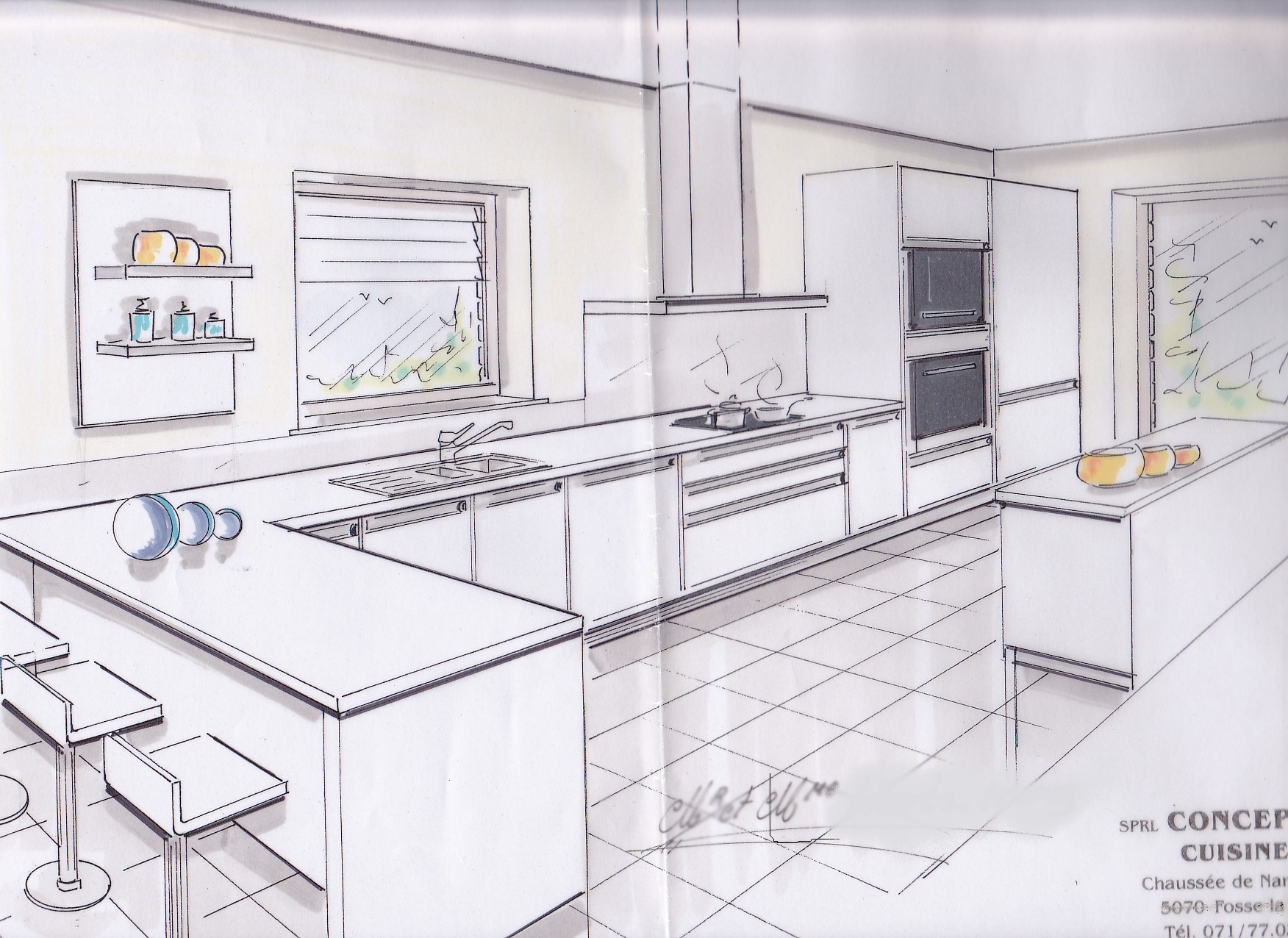 Plan pour une cuisine équipée