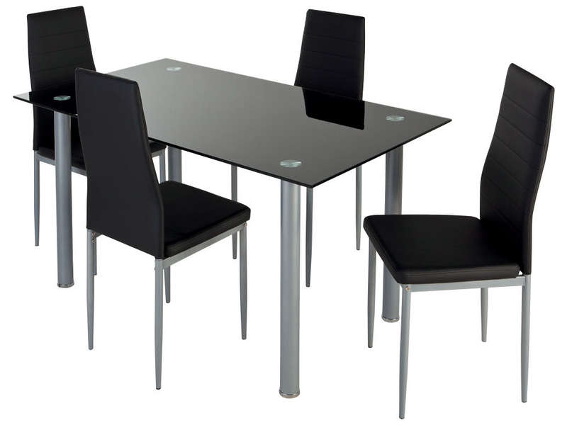 Table de cuisine noire
