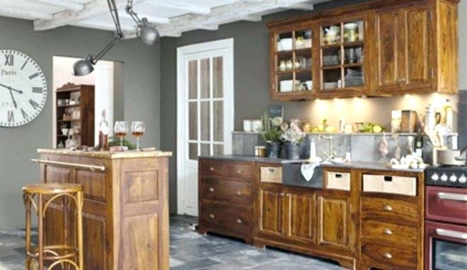 Couleur mur cuisine bois foncé