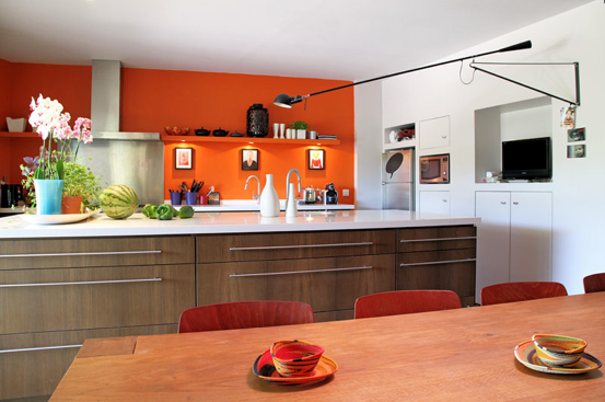 Deco cuisine orange et blanc