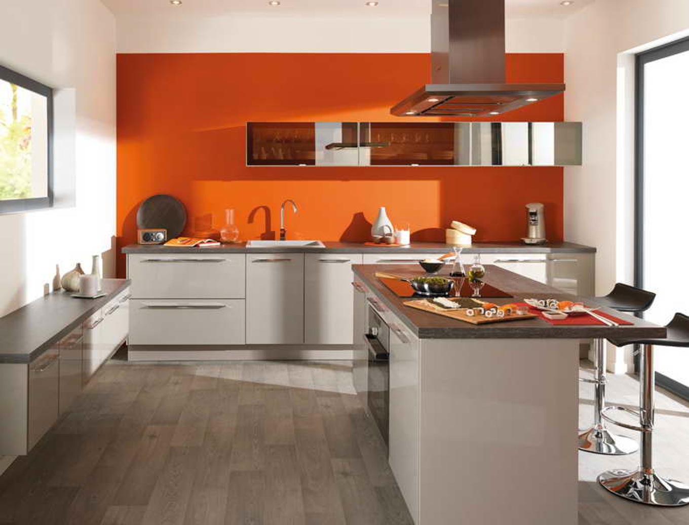 Plan de travail cuisine ocre