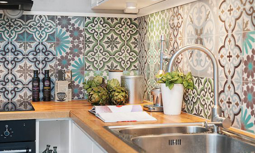 Carrelage cuisine fait main