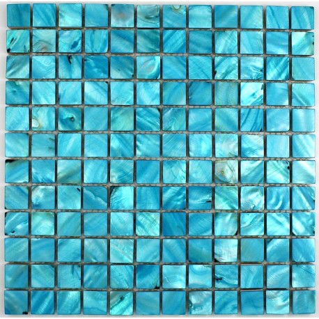 Carrelage mosaique bleu canard