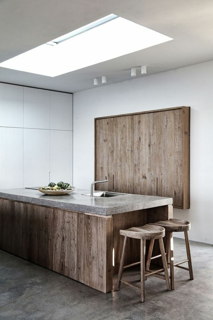 Table cuisine bois et beton