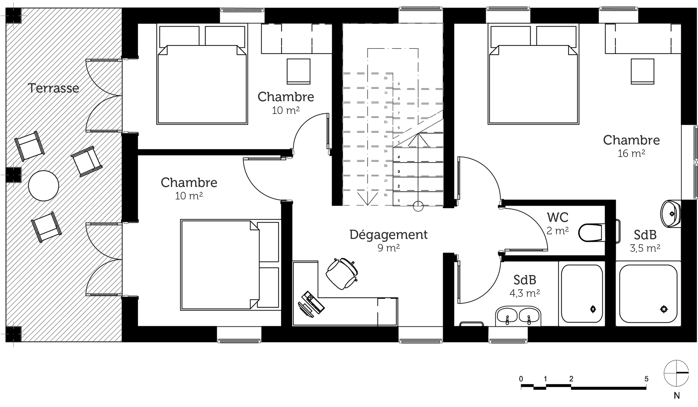 Plan de maison avec cuisine