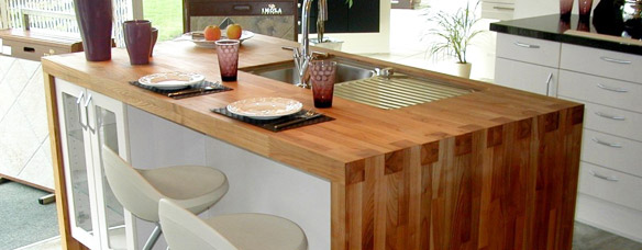 Plan de travail de cuisine en bois massif