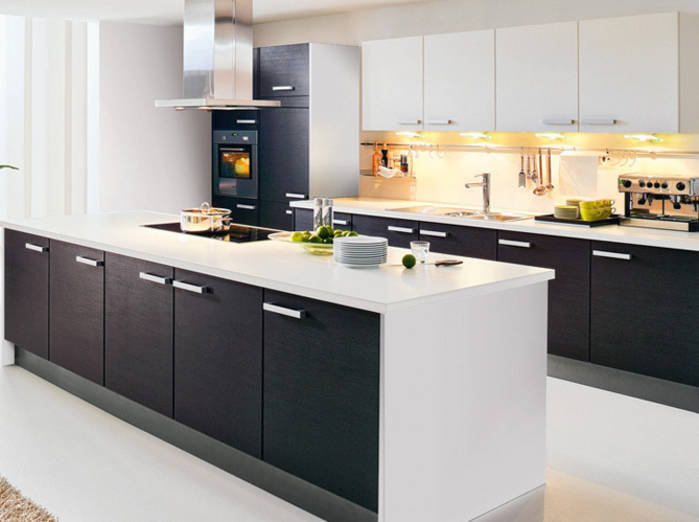 Decoration cuisine noire et blanche