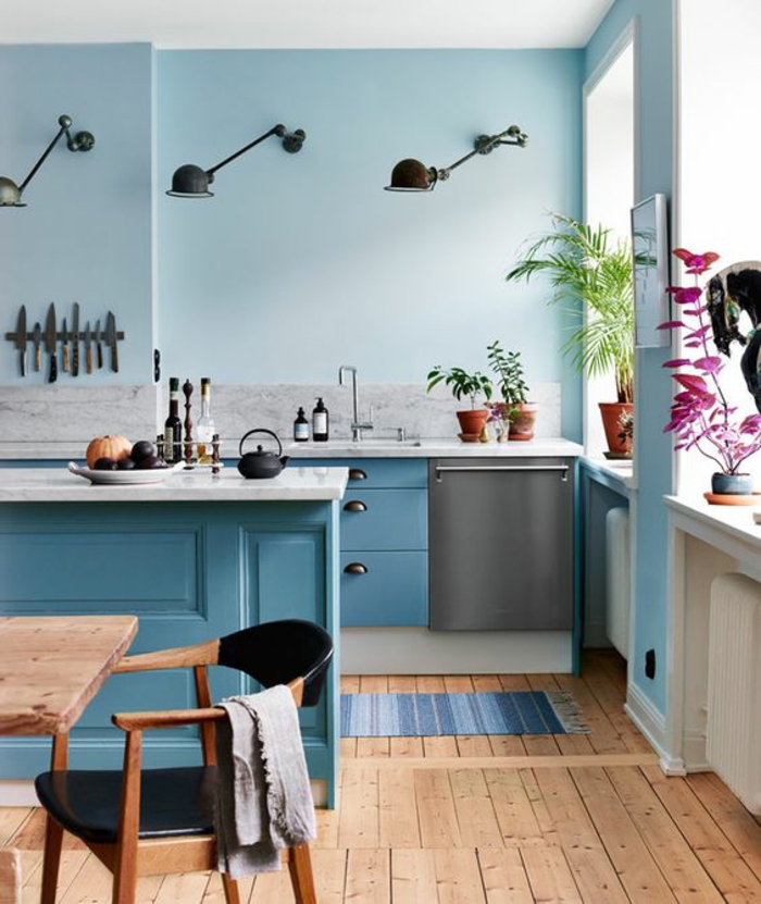 Deco cuisine gris bleu