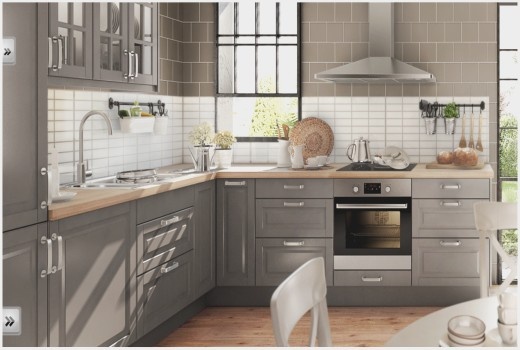 Modele de cuisine gris brillant
