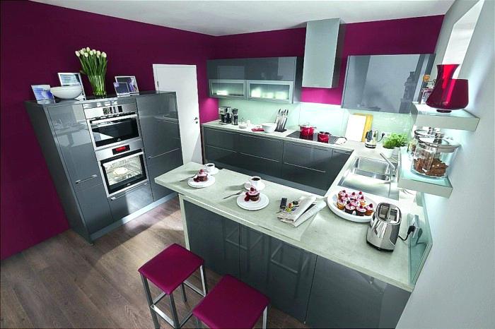 Couleur mur cuisine prune