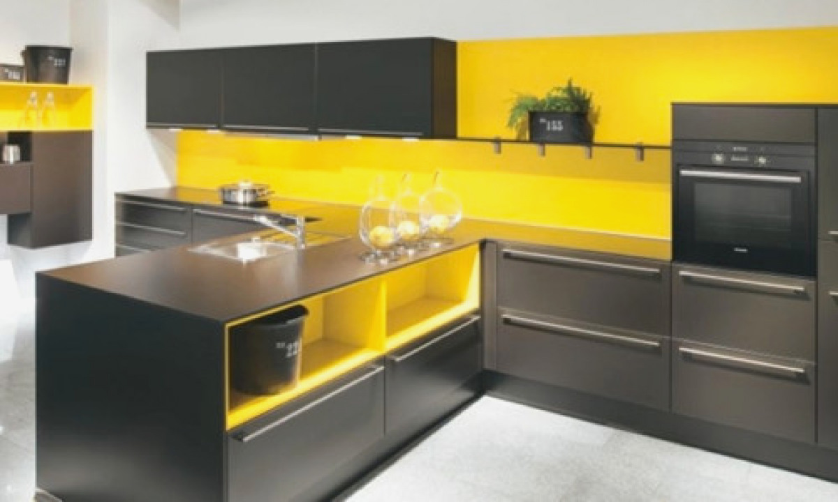 Decoration cuisine gris et jaune