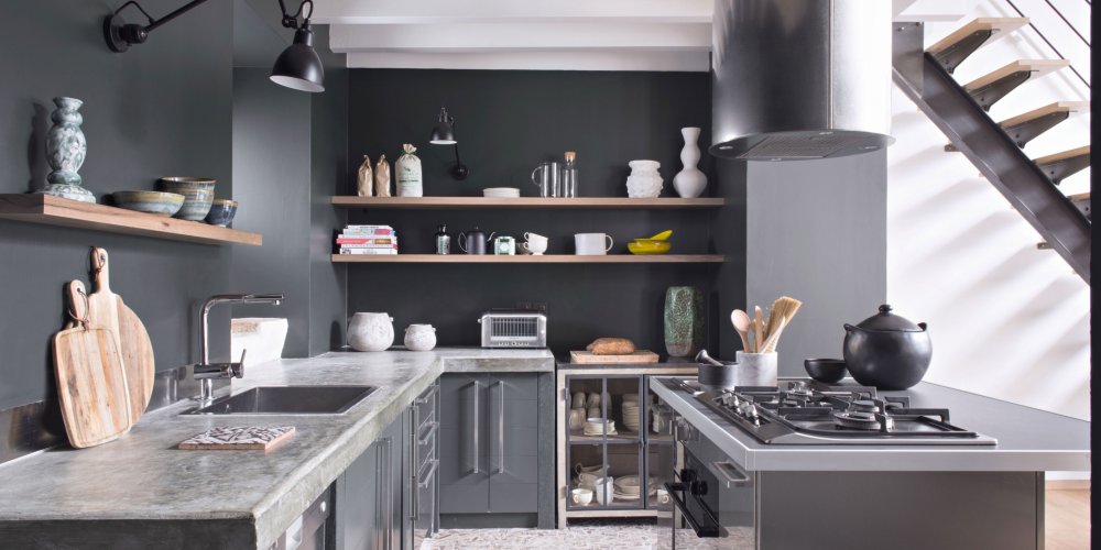 Couleur mur cuisine sol gris