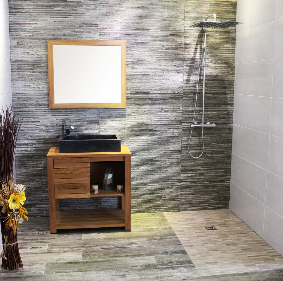 Carrelage salle de bain imitation pierre