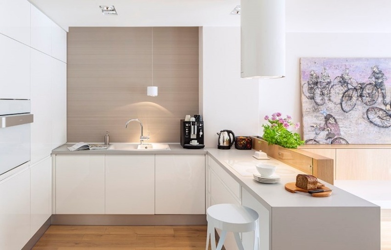 Plan travail cuisine blanche