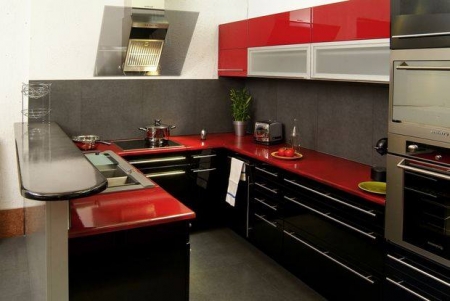 Photos de cuisine noir et rouge